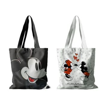 Эко-сумка с Микки Маусом, сумка для покупок Disney, женские холщовые сумки-тоут, милые мультяшные многоразовые сумки для покупок, повседневные сумки