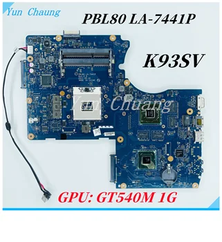 Материнская плата PBL80 LA-7441P Для Asus K93S K93SV X93SV X93S Материнская плата Ноутбука HM65 С GT540M 1G GPU DDR3 100% Протестирована нормально