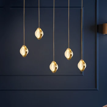 Современные подвесные светильники с хрустальным шаром, роскошные подвесные светильники для декора лестниц, домашнего освещения, золотых светильников, светодиодных ламп AC110-240V