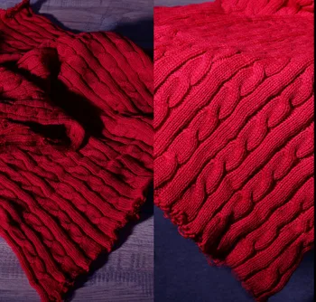 Стержень толщиной в ромб, большой красный вязаный креативный свитер, дизайнерская ткань для одежды