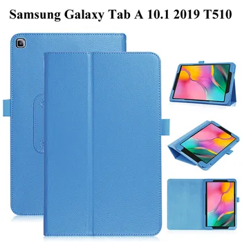 Чехол для планшета Личи для Samsung Galaxy Tab A 10.1 2019 T515 T510 SM-T510 SM-T515 10.1-дюймовый Складной Чехол из Искусственной Кожи + Пленка + ручка