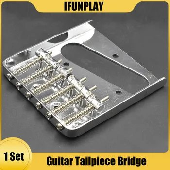 Винтажный Гитарный мост с 6 седлами Фиксированный Мостик для электрогитары TL Седельный мост Серебристый