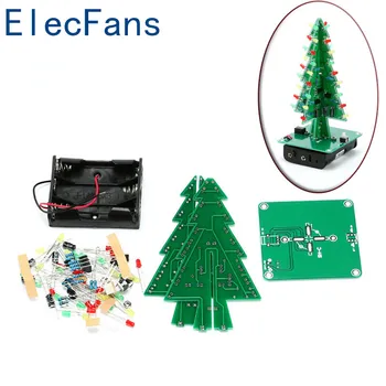 Трехмерная Рождественская елка, светодиодный набор для поделок, красная/зеленая/желтая светодиодная вспышка, комплект электронных развлечений, Рождественский подарок
