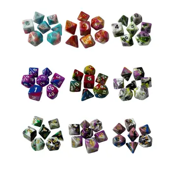 7 штук четырехцветных кубиков для вечеринок, подарочных игр