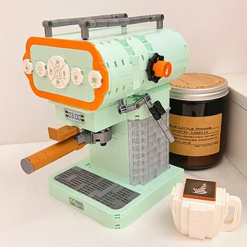 Бытовая Автоматическая Многофункциональная кофеварка-автомат для приготовления напитков 3D модель DIY Мини-блоки Кирпичи Строительные Игрушки для детей