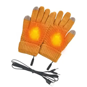 Перчатки с электрическим подогревом, перчатки для подогрева рук С функцией касания экрана, Надежные перчатки для электровелосипеда с USB-зарядкой на зиму