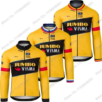 Team Jumbo Visma 2023 Велосипедная Майка С длинным рукавом Зима Лето Велосипедная одежда Мужские Рубашки для шоссейных велосипедов Велосипедная куртка MTB Maillot