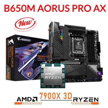 Материнская плата Socket AM5 Gigabyte B650M AORUS PRO AX DDR5 с комбинированным 3D-процессором AMD Ryzen 9 7900X AMD B650 M.2 128 ГБ НОВАЯ