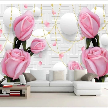 обои wellyu home decor Обои на заказ Розовая рельефная роза фон для телевизора и дивана обои для стен home decor behang