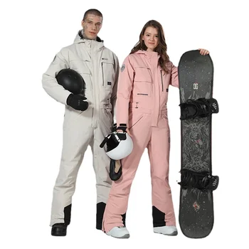 2022, Цельный лыжный костюм, Мужская И Женская Водонепроницаемая Утепленная куртка для сноуборда, Комбинезон, Лыжный комплект, Зимняя одежда, Лыжный костюм
