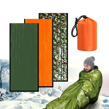 Компактный Спальный мешок для аварийного выживания Портативный Водонепроницаемый Многоразовый Тепловой Спальный Мешок Одеяло для выживания из Майлара