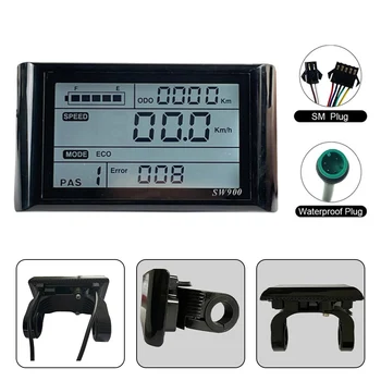 ЖК-дисплей SW900, панель управления счетчиком 24/36/48 В, электровелосипед, скутер, Жидкокристаллический ЖК-прибор для связи