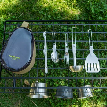 Для любителей альпинизма и рыбалки на открытом воздухе, Складной Набор посуды для кемпинга, набор посуды для барбекю, Набор походных принадлежностей