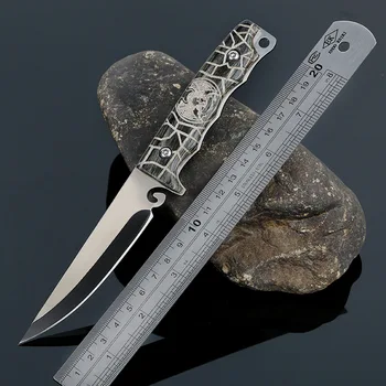 Уличный нож, острый тактический нож высокой твердости, охотничий нож с фиксированным лезвием, Нескладной нож для выживания в дикой природе, кемпинг