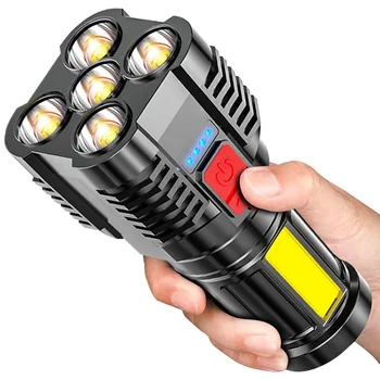 5Led-фонарик Бытовой Портативный многофункциональный Cob-боковой фонарь с Usb-зарядкой, мини-фонарик с сильным светом