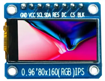 Полноцветный TFT-экран IPS 0,96 дюйма 7P SPI HD 65K с адаптерной платой ST7735 Drive IC 80*160