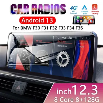 ID8 12,3 Дюймов Android 13 Автомагнитолы Для BMW F30 F31 F32 F33 F34 F36 HD Сенсорный Экран Мультимедийный Плеер Carplay Автозапчасти