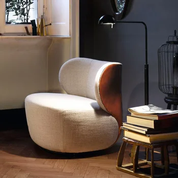 Внутренние диванные кресла для спальни с современной деревянной подушкой, ленивые диванные кресла для отдыха, поворотная опора для спинки, деревянная мебель Cadeira Giratoria