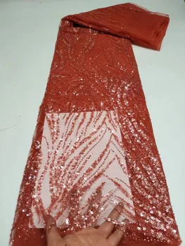 Высококачественная Африканская Нигерийская кружевная ткань с 3D аппликацией в виде цветка Для свадьбы С вышивкой жениха блестками, Французские кружевные ткани ZD79