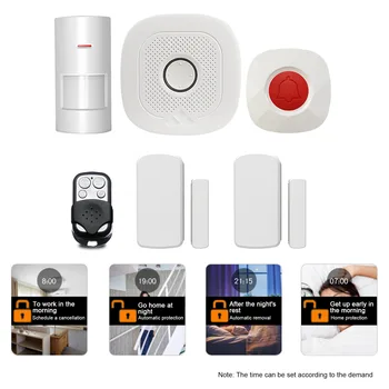 Беспроводная интеллектуальная сигнализация Инфракрасный детектор движения Tuya APP Пульт дистанционного управления Совместим с Amazon Echo/ Google Home/ Rokid