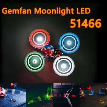 2 пары/4шт Gemfan Moonlight LED 5 дюймов 51466 51433 3-Лопастный Световой Пропеллер с 50466LED Фитингом для Ночного Полета FPV RC Freestyle