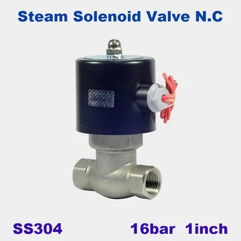Высокотемпературный 180C 2-ходовой электромагнитный клапан водяного пара для горячей воды с отверстием 1 дюйм 22 мм US-25 PTFE нормально закрывающийся клапан SS304