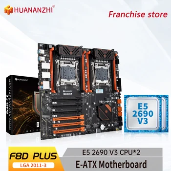 HUANANZHI-placa base X99 F8D PLUS, XEON X99 LGA 2011-3, Intel Dual CPU con E5 2690 V3 * 2, kit combinado совместимый с DDR4 REC