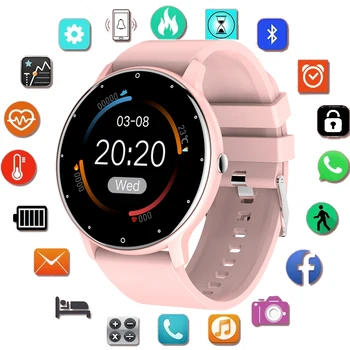 Смарт-часы Женские С Полным Сенсорным Экраном Спортивные Фитнес-часы IP67 водонепроницаемые Bluetooth Для Android iOS Смарт-часы Женские