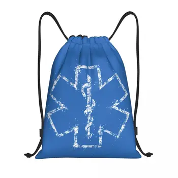 Emt Star Of Life Рюкзак на шнурке для женщин и мужчин, рюкзак для спортзала, портативная хозяйственная сумка для фельдшера скорой помощи, мешок