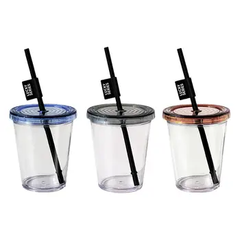 Прозрачный стакан с крышкой и соломинкой Прозрачный стакан для воды для молочного коктейля Gender Reveal