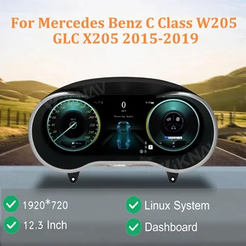 Для Mercedes Benz C Class W205 GLC X205 2015-2019 Цифровая приборная панель ЖК-спидометр Виртуальная приборная панель кабины