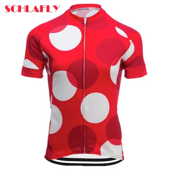 Женская велосипедная майка в красную и белую точку с коротким рукавом, летняя велосипедная одежда, дорожный трикотаж, велосипедная одежда, велосипедная одежда schlafly