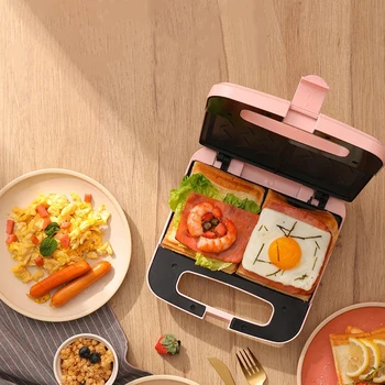 Электрическая сэндвичница, Многофункциональная машина для приготовления завтрака, Машина для выпечки хлеба, вафельных блинов, печь для выпечки тортов с антипригарным покрытием, 650 Вт