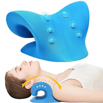 Подушка для массажа шеи, растяжитель для шеи и плеч, релаксант, Ортопедическая подушка для массажа шейки матки для облегчения боли, поддержка шеи