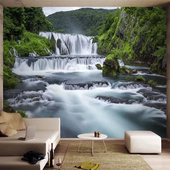 Пользовательские 3D обои Современные Водопады Фотообои с природными пейзажами Гостиная ТВ Спальня Домашний Декор Настенная Живопись Фреска