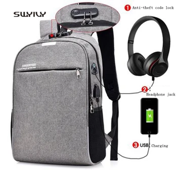 SWYIVY 2018 Новый USB-перезаряжаемый рюкзак унисекс, многофункциональный противоугонный рюкзак, холщовые спортивные сумки для путешествий на открытом воздухе