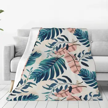 Фланелевое одеяло с листьями в гавайском стиле, осень /зима, многофункциональные легкие тонкие пледы для постельных принадлежностей, покрывала для постельных принадлежностей для путешествий