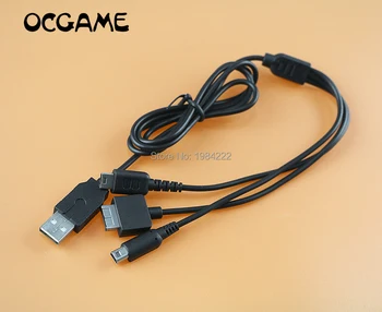 OCGAME высокое качество 3 in1 USB Зарядное Устройство Кабель Для Зарядки Шнуры для Nintendo NDSL/NDS NDSI XL 3DS/psv1000 10 шт./лот