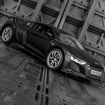 моделирование 1:32 спортивного автомобиля Audi R8 V10 Plus модель автомобиля из металлического сплава для восстановления звука и света игрушечный автомобиль