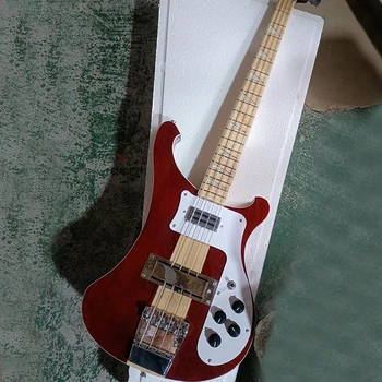 4-Струнная электрическая бас-гитара с грифом из клена, проходящая через корпус, настраиваемая