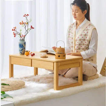 Японский журнальный столик с татами Из бамбукового материала Столы для комнаты С двойным рисунком Стол для сладостей Толстая и устойчивая мебель для гостиной