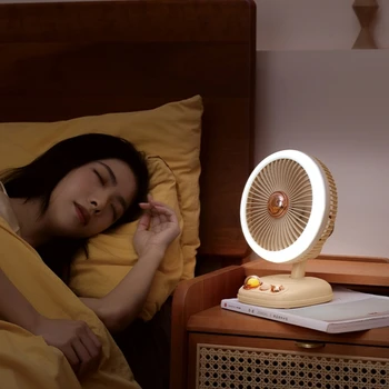 Складной настольный вентилятор со светодиодным электрическим вентилятором, настольная лампа, Многофункциональная USB-зарядка для студенческого общежития