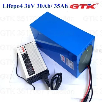 GTK 36V 35Ah Lifepo4 battery 30Ah Литий-железо-фосфатная батарея Электрический Велосипед-скутер power motor с Зарядным устройством BMS 1500w + 10A